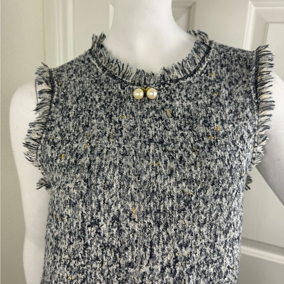 N.I.W.I.Y. Tweed Sleeveless Dress with Pearl Accents.   #63 - Picture 4 of 11